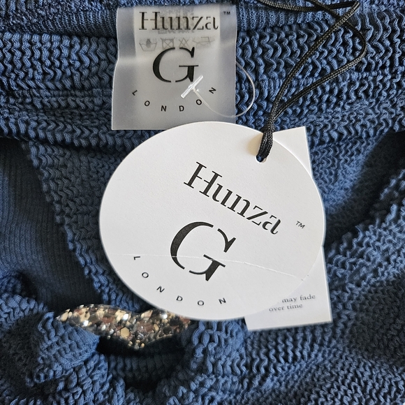 New Hunza G Jessica Navy Bikini 2 Piece Swimsuit Set NWT One Size - Picture 14 of 15